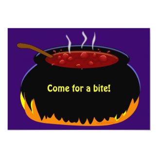 Witch Cauldron Halloween Party Invitation Template