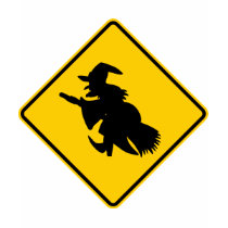 Witch Crossing Highway Sign t-shirts by wesleyowns Witch Crossing Highway Sign t-shirts