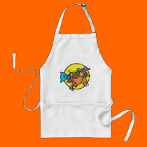 witch falling off broomstick aprons