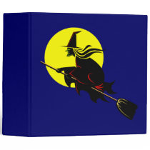 Witch flying across the moon binders