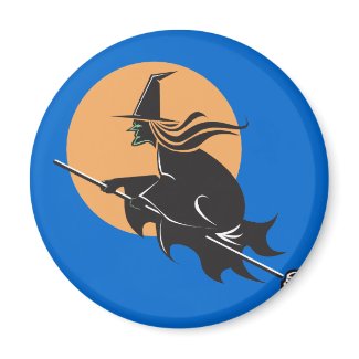 Witch Flying Halloween Magnet magnet