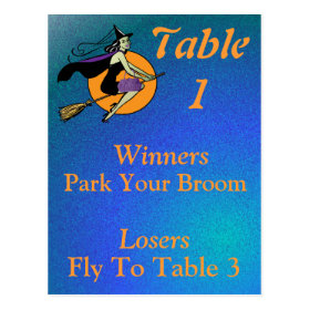 Witch Halloween Bunco Table Card Number 1 Postcard