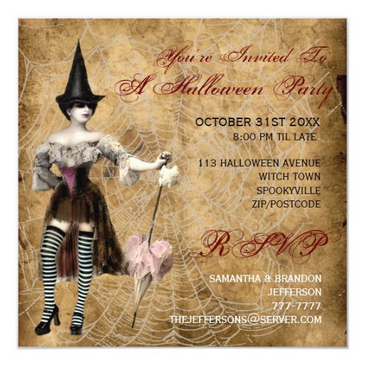 witch halloween party invitation zazzle witch invitation