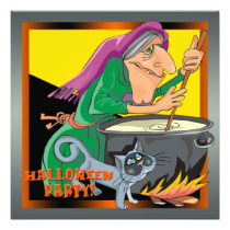 Witch Halloween Party Invitation invitations
