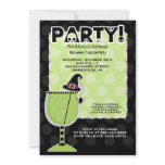 Witch Hat Cocktail Halloween Party 5x7 Invitation
