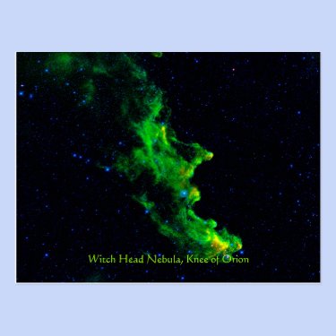 Witch Head Nebula deep space astronomy image Post Card