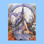 Witch in a pumpkin patch Postcard postcards