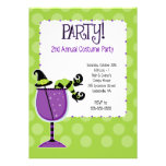 Witch in Cocktail Adult Costume Party Invitation