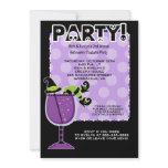 Witch in Cocktail Halloween Party 5x7 Invitation