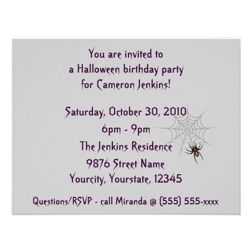 "Witch In Flight at Midnight" - Halloween Birthday Personalized Invites