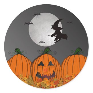 Witch in Flight Halloween Stickers sticker