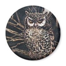 Witch in Owl Form Fridge Magnet