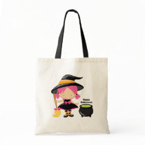Witch kettle happy halloween trick or treat bag