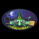 Witch Kilroy Oval Sticker