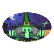 Witch Kilroy Oval Sticker sticker