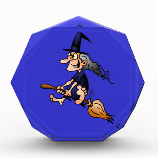 Witch on a broom acrylic award