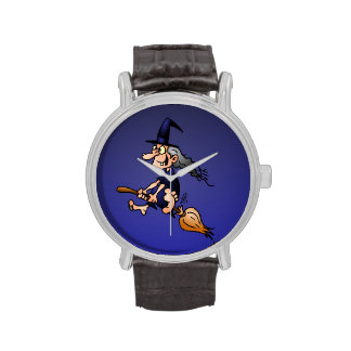 Witch on a broom wristwatch