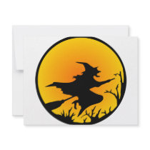 Witch On Broom invitations