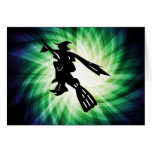 Witch on Broom Silhouette Card