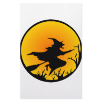 Witch On Broom Stationery Paper