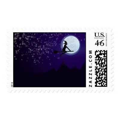 Witch Over the Mountains Stamp by BPDesigns