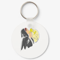Witch & Pentacle Moon keychains by triplegoddess Witch & Pentacle Moon keychains