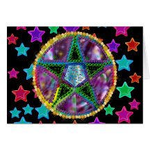 Witch Pentagram Greeting Cards