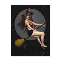 Witch Pin-up Postcard