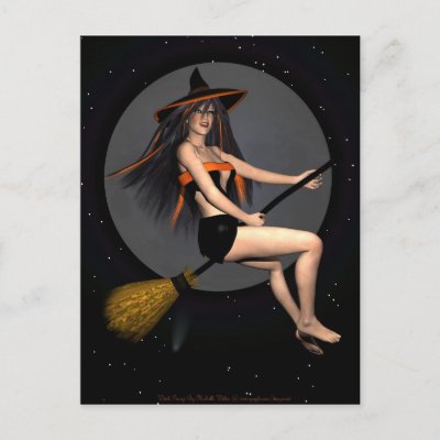 Witch Pin-up Postcard