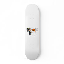 Witch playing pumpkin volley ball skate decks