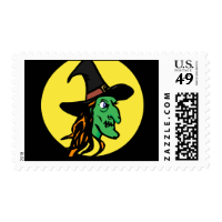 Witch Profile Postage Stamp
