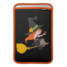 Witch Riding a Broomstick MacBook Sleeves