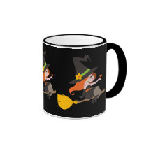 Witch Riding a Broomstick Mug