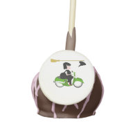 Witch Riding A Green Moped Cake Pops