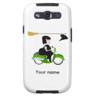 Witch Riding A Green Moped Galaxy S3 Cover