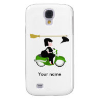 Witch Riding A Green Moped Galaxy S4 Covers