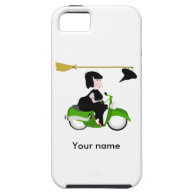 Witch Riding A Green Moped iPhone 5 Covers