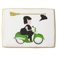 Witch Riding A Green Moped Jumbo Cookie