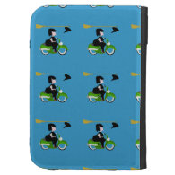 Witch Riding A Green Moped Kindle Case