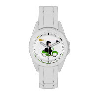 Witch Riding A Green Moped Wrist Watch