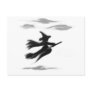 Witch Riding Her Broom Painted Design Post Cards