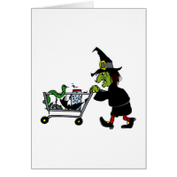 Witch shopping for supplies stationery note card