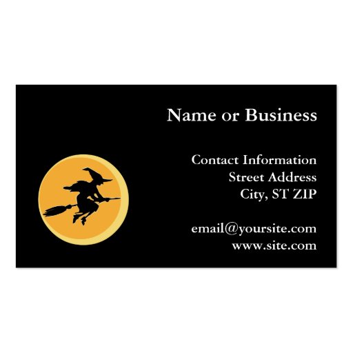 Witch Silhouette Business Card Templates