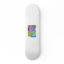 Witch talking to bird custom skateboard