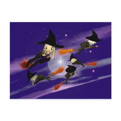 Witch Traffic Postcard by Peerdrops