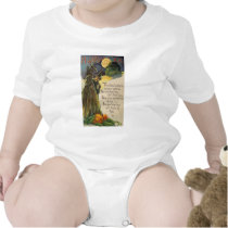 Witch (Vintage Halloween Card) Baby Bodysuits
