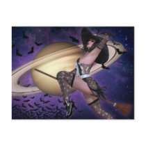Witch Wishes for a Happy Halloween Postcard