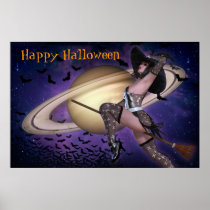 Witch Wishes for a Happy Halloween Poster