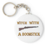 Witch with a boomstick keychains