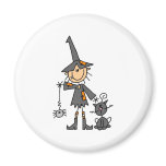 Witch with Black Cat Magnet